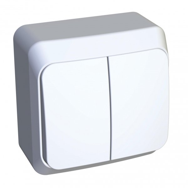 Systeme Electric Этюд наруж Бел Выключатель 2-клавишный с подсветкой