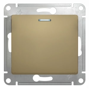 Купить Systeme Electric Glossa Титан Переключатель 1-клавишный с подсветкой, сх.6а, 10АХ