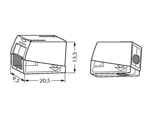 Купить Wago 2-проводный соединитель для освещени нажимная кнопка на стороне освещения, белые 224-112