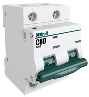 Купить Dekraft Автоматический выключатель 2Р 100А х-ка С ВА-201 10кА 13006DEK