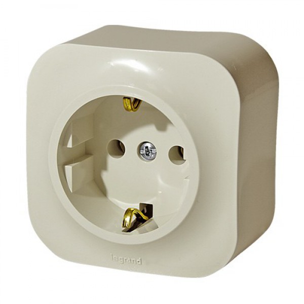 Купить Legrand Quteo Бежевый Розетка с/з с шт 782250