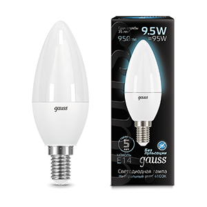 Gauss Лампа Свеча 9.5W 950lm 4100К E14 LED 103101210