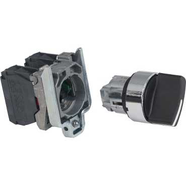 Купить SE XB4 Переключатель с фиксацией 1-2 чёрный 1НЗ+1НО IP65 XB4BD25