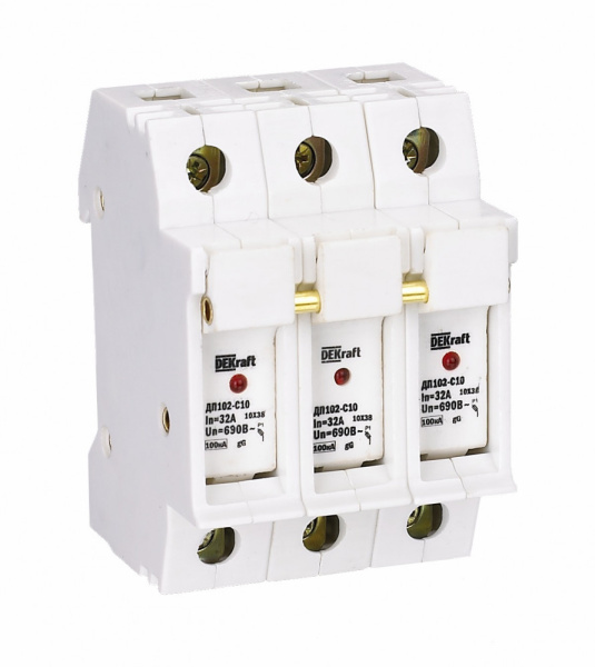 Dekraft Держатель предохр. типа C10 со светодиодной индикацией срабатывания