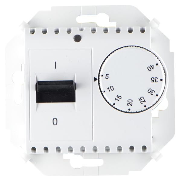 Simon 15 Белый Регулятор тёплого пола, с зондом, 16А, 230В, 3600Вт, 5-40град, IP20 1591775-030