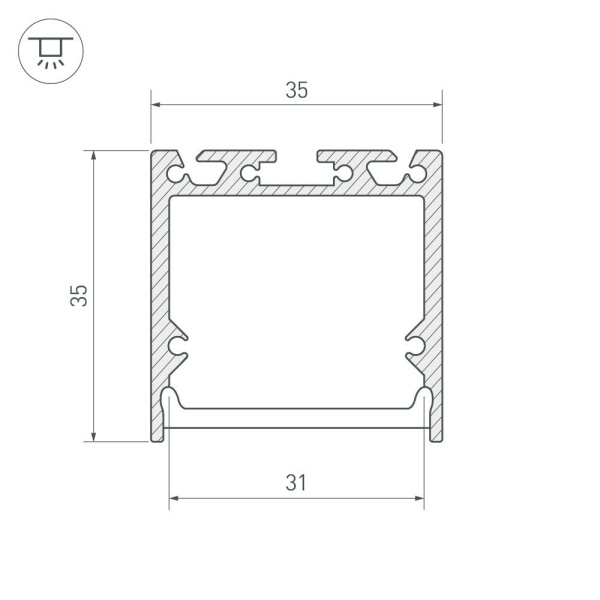 Купить Arlight Профиль с экраном SL-LINE-3535-2500 BLACK+OPAL (Алюминий) 027986