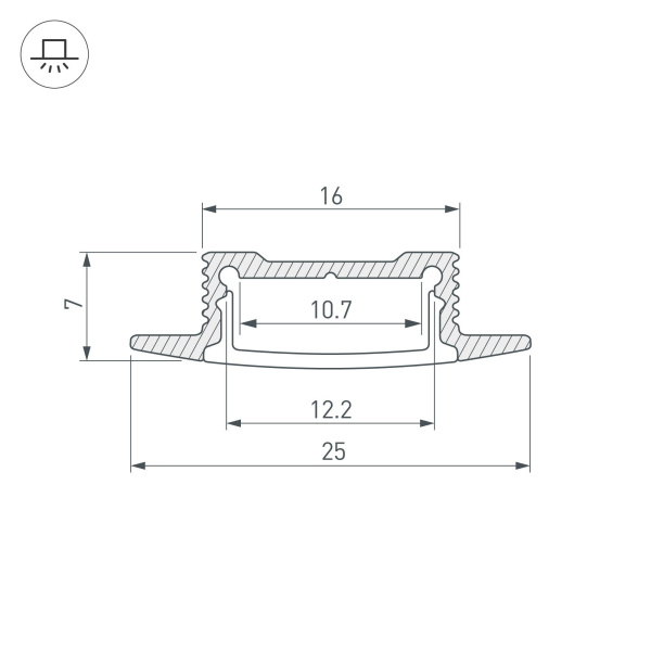 Купить Arlight Профиль SL-SLIM-H7-F25-2000 ANOD (Алюминий) 023717