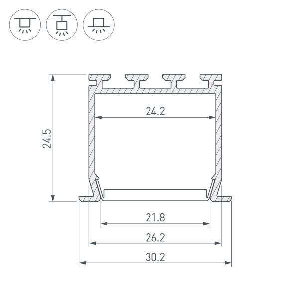 Купить Arlight Профиль PLS-LOCK-H25-FS-2000 ANOD (Алюминий) 016446