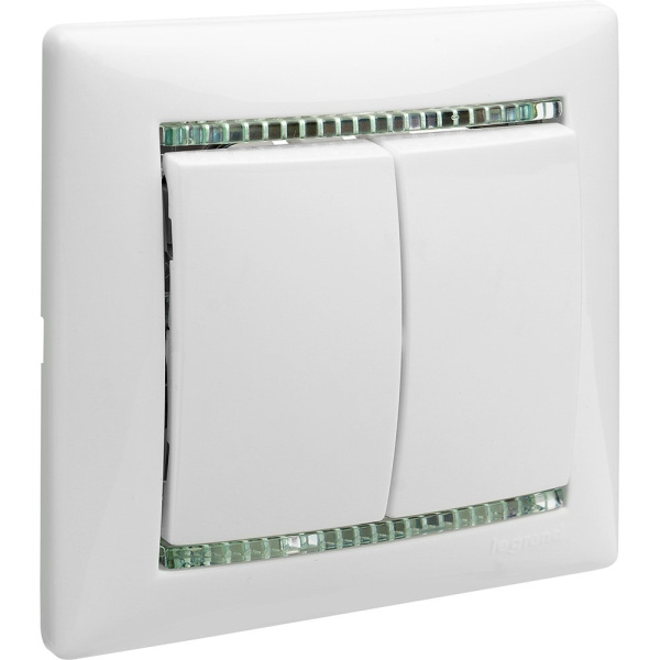 Купить Legrand Valena Бел Выключатель 2-х клавишный 774405