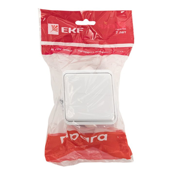 Купить EKF PROxima Прага Розетка 1-местная 16А с заземлением с крышкой IP44 белая с защ. штор. EKR16-029-10-440