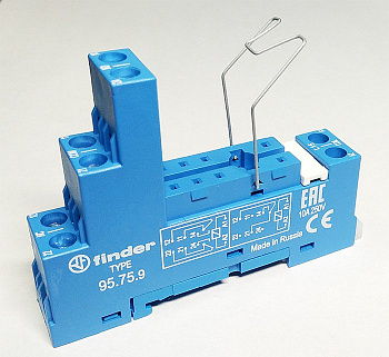 Finder Розетка с винтовыми клеммами (с зажимной клетью) для реле 40.51, 40.52, 40.61, 40.62; применяются модули 99.01; в комплекте металлическая клипс 95759SMA