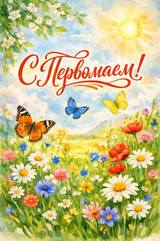 Готовые открытки с 1 мая — открытка 6
