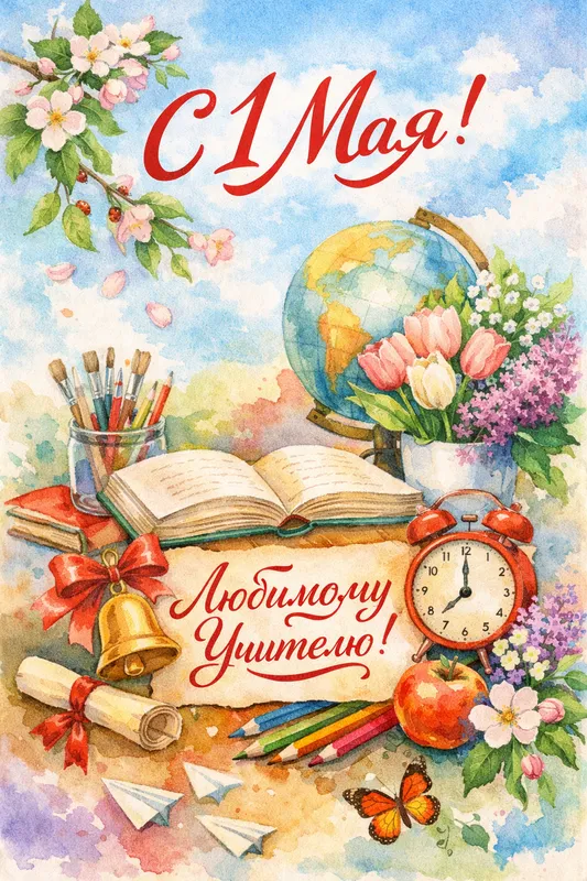 Готовые открытки с 1 мая — открытка 12