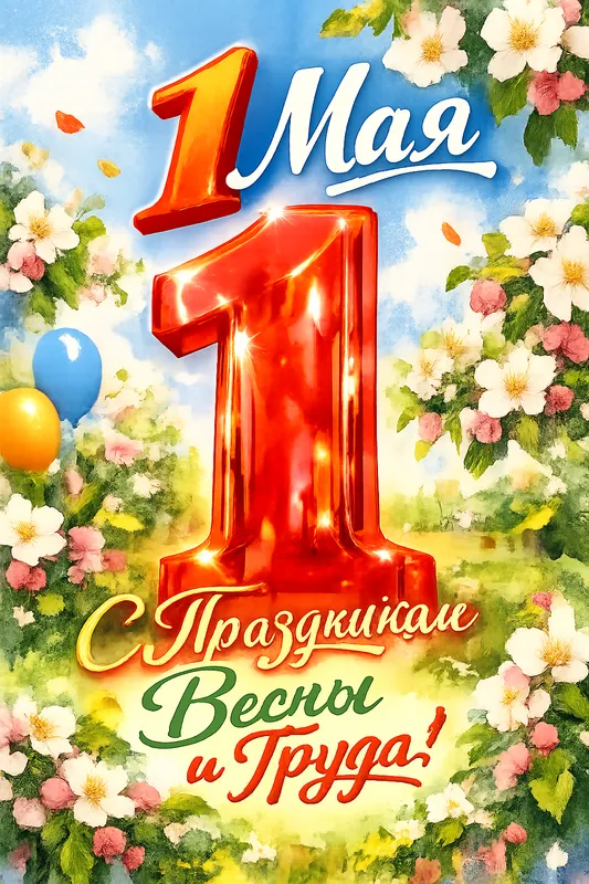Готовые открытки с 1 мая — открытка 9