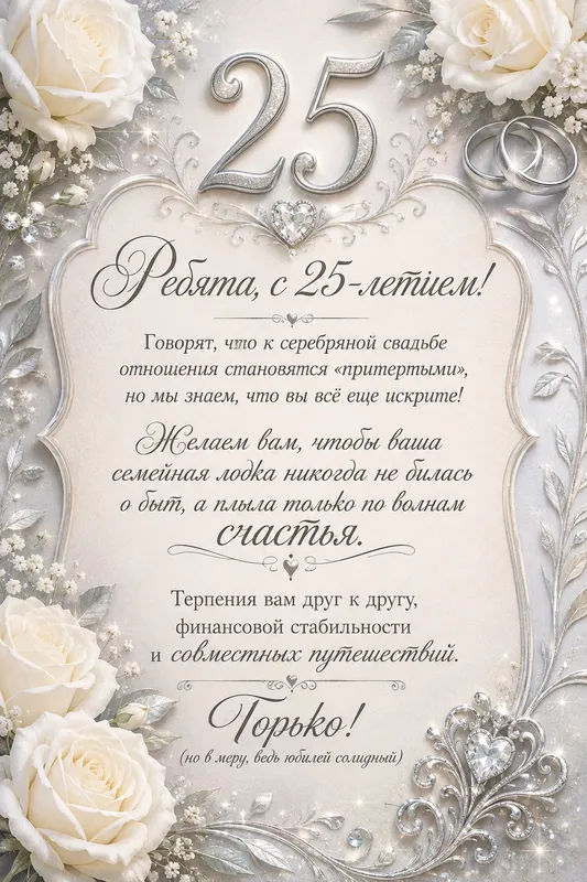 Готовые открытки с годовщиной — открытка 6