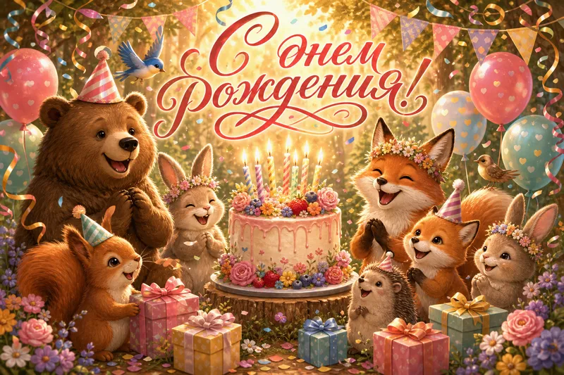 Готовые открытки с днем рождения — открытка 37