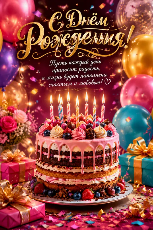 Готовые открытки с днем рождения — открытка 23