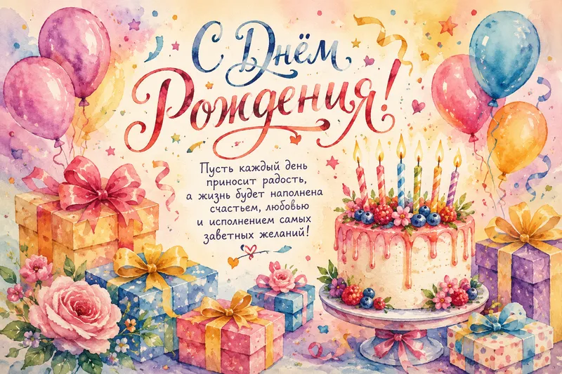 Готовые открытки с днем рождения — открытка 25