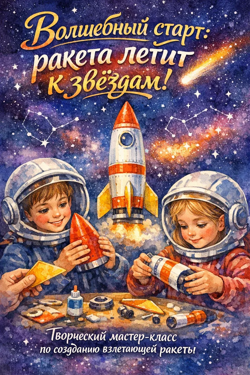 Готовые открытки ко Дню космонавтики — открытка 2