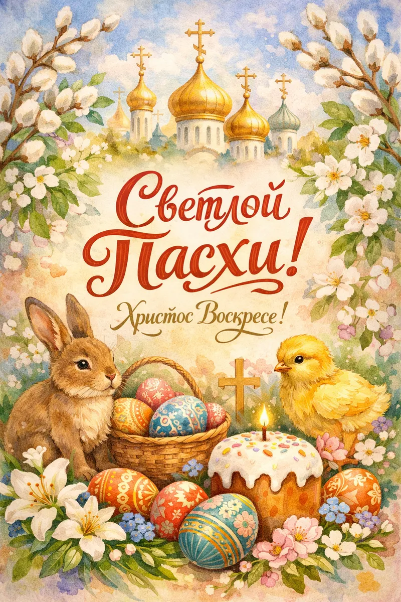Готовые пасхальные открытки