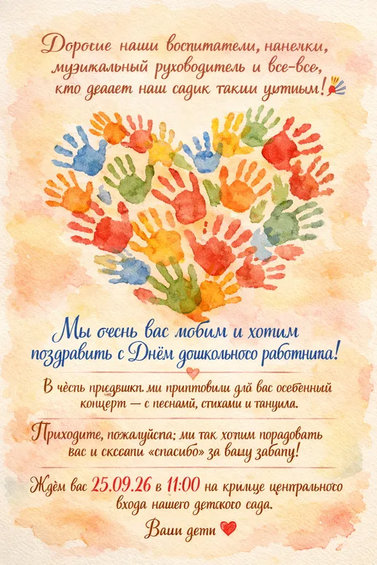 Готовые открытки с Днём воспитателя — открытка 4