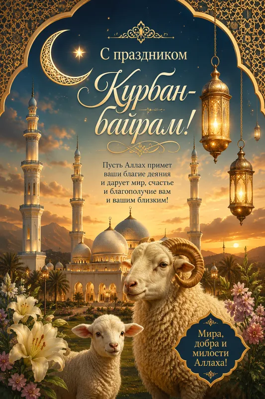 Готовые открытки на Курбан-Байрам — открытка 4