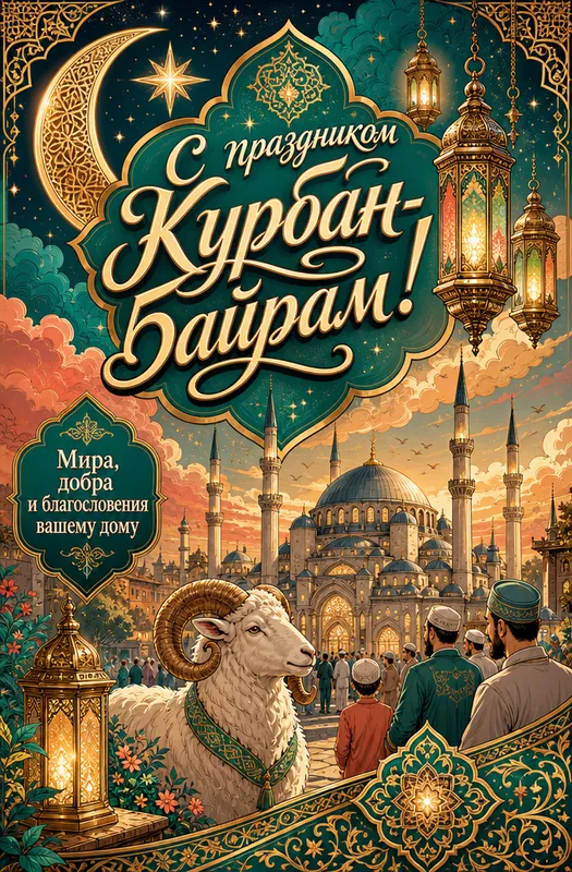 Готовые открытки на Курбан-Байрам — открытка 3