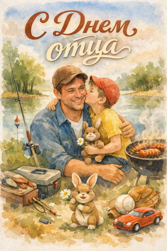 Готовые открытки ко Дню отца — открытка 5