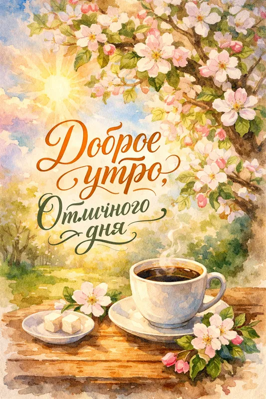 Готовые открытки с добрым утром — открытка 7