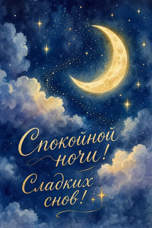 Готовые открытки «Спокойной ночи» — открытка 5