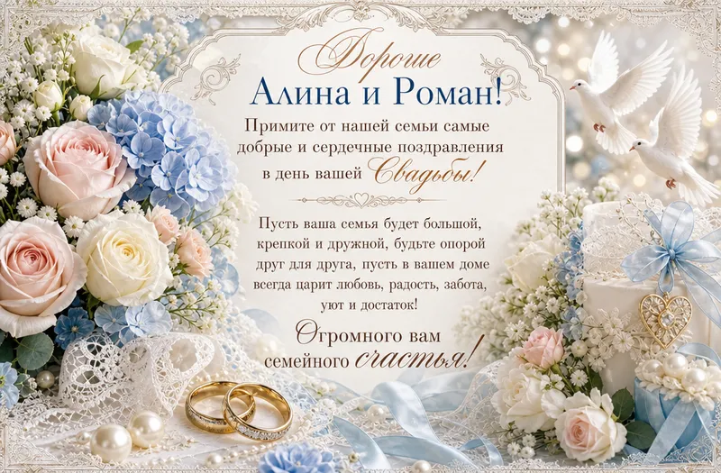 Готовые открытки молодожёнам — открытка 8