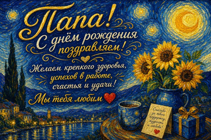 Готовые открытки папе — открытка 14