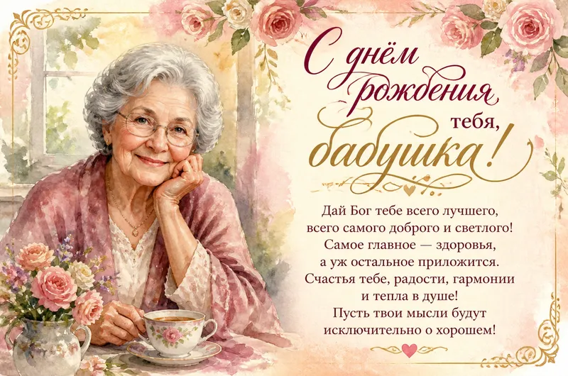Готовые открытки бабушке — открытка 10