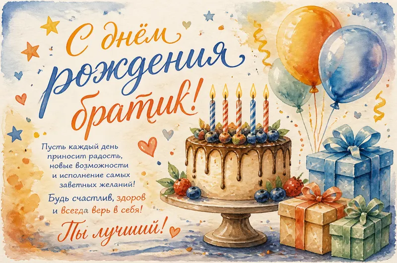 Готовые открытки брату — открытка 10