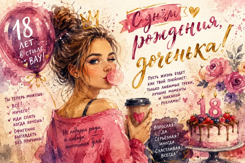 Готовые открытки дочери — открытка 7