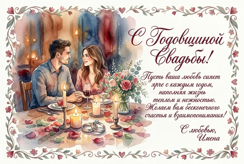 Готовые открытки молодожёнам — открытка 30