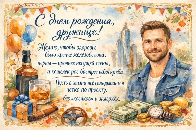 Готовые открытки другу — открытка 16
