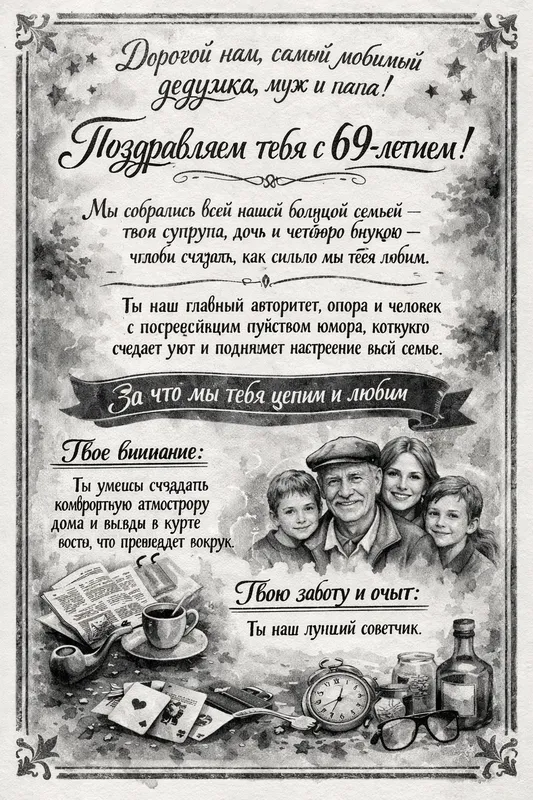 Готовые открытки дедушке — открытка 9
