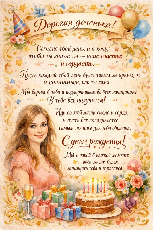 Готовые открытки дочери — открытка 12