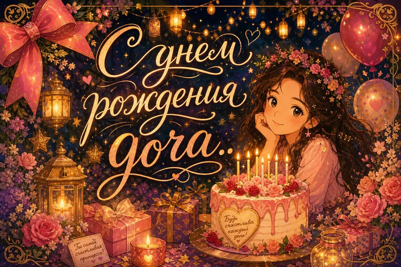 Готовые открытки дочери — открытка 15