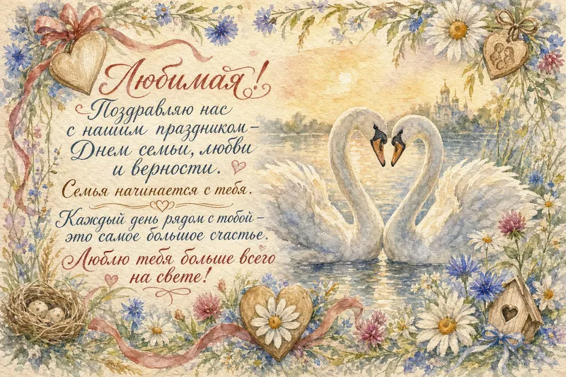 Готовые открытки жене — открытка 7