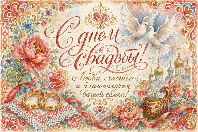 Готовые открытки молодожёнам — открытка 19