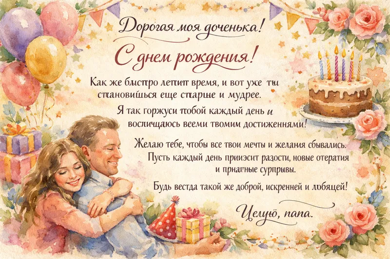 Готовые открытки дочери — открытка 29