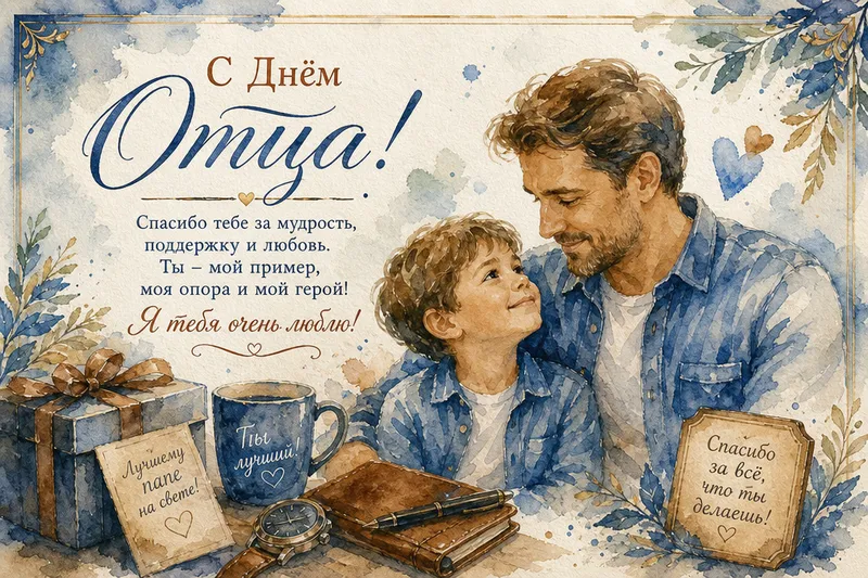 Готовые открытки папе — открытка 20