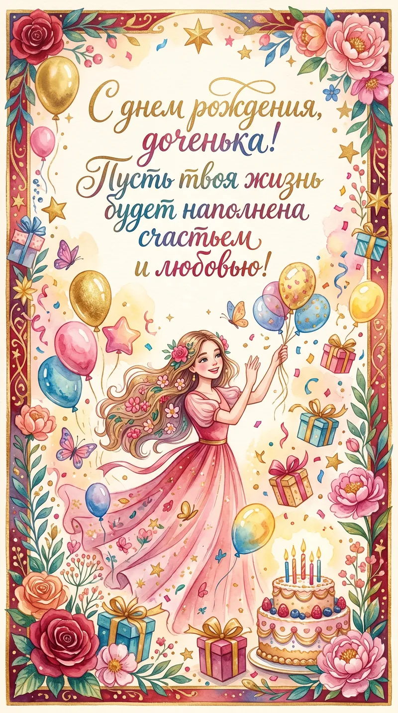 Готовые открытки дочери — открытка 4