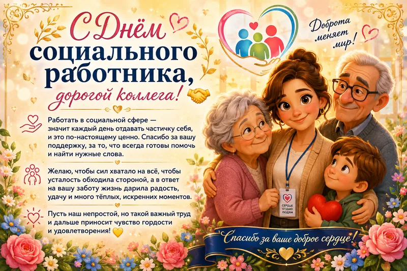Готовые открытки коллеге — открытка 30