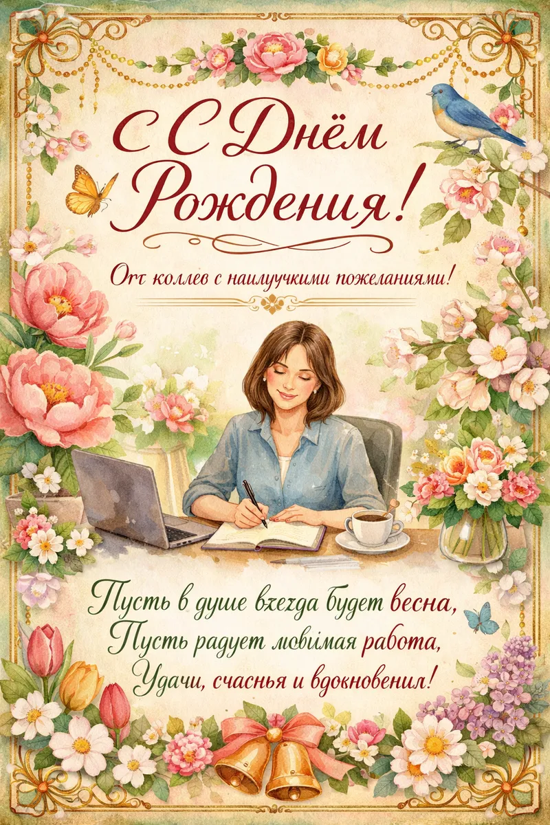Готовые открытки коллеге — открытка 4
