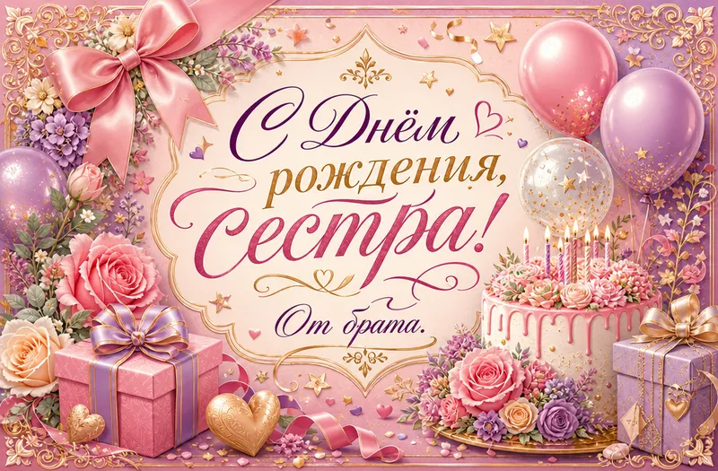 Готовые открытки сестре — открытка 6