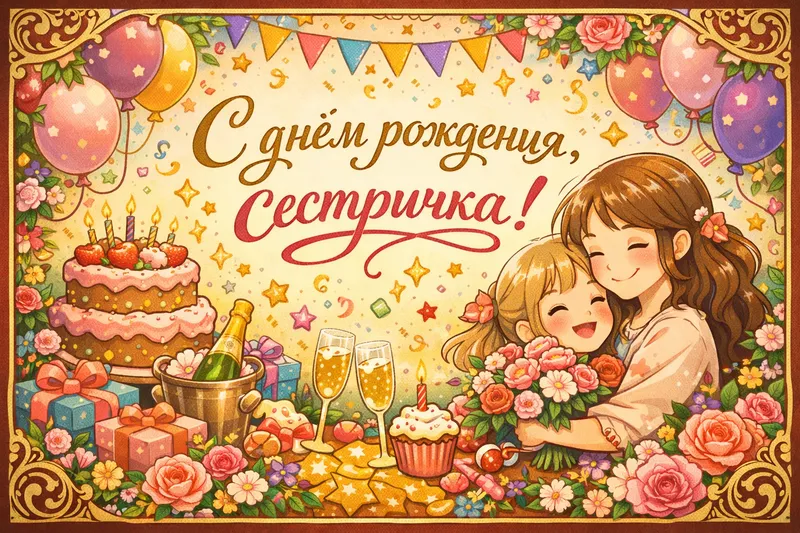 Готовые открытки сестре — открытка 4