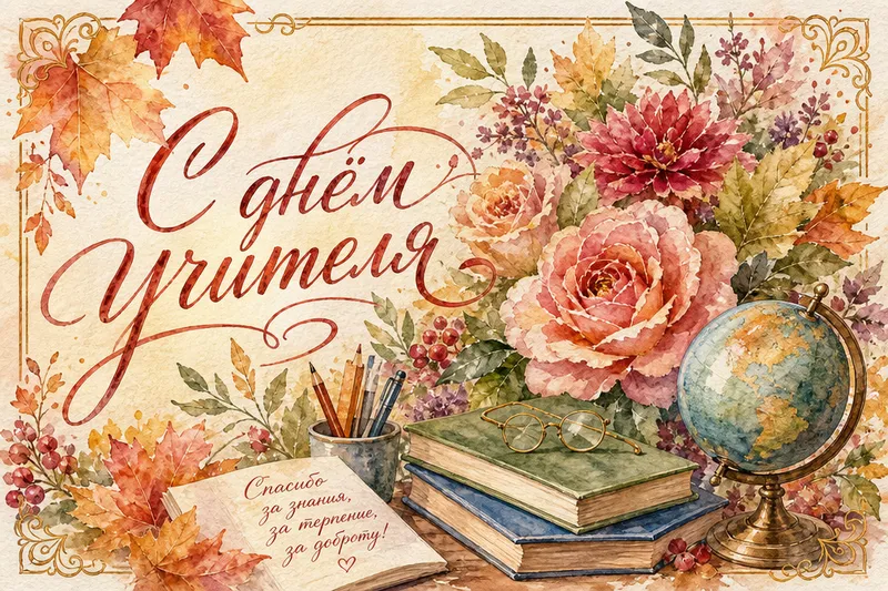 Готовые открытки учителю — открытка 26